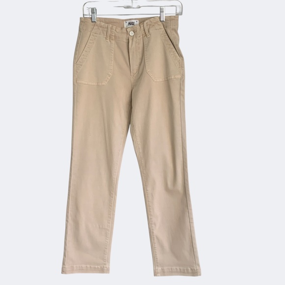 PAIGE Warm Sand Tan High Rise Ankle Utility Cargo Pants Soft Chino NWOT SZ 27 - Picture 3 of 16